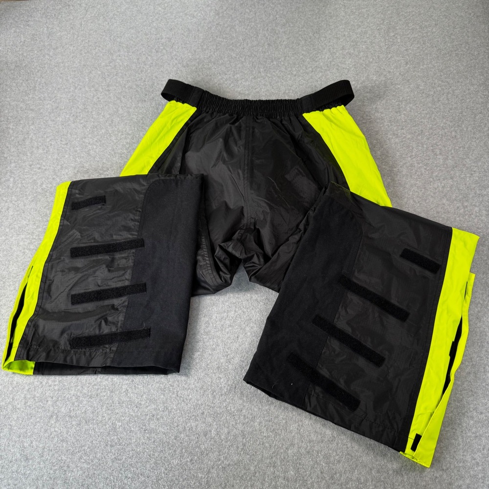 Olympia Moto Sports Rain Pants Mens P Black Neon Yellow Good EZ-Pack Hi-Vis - Picture 6 of 12